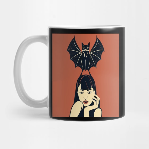 girl with bat on head halloween by Kingrocker Clothing